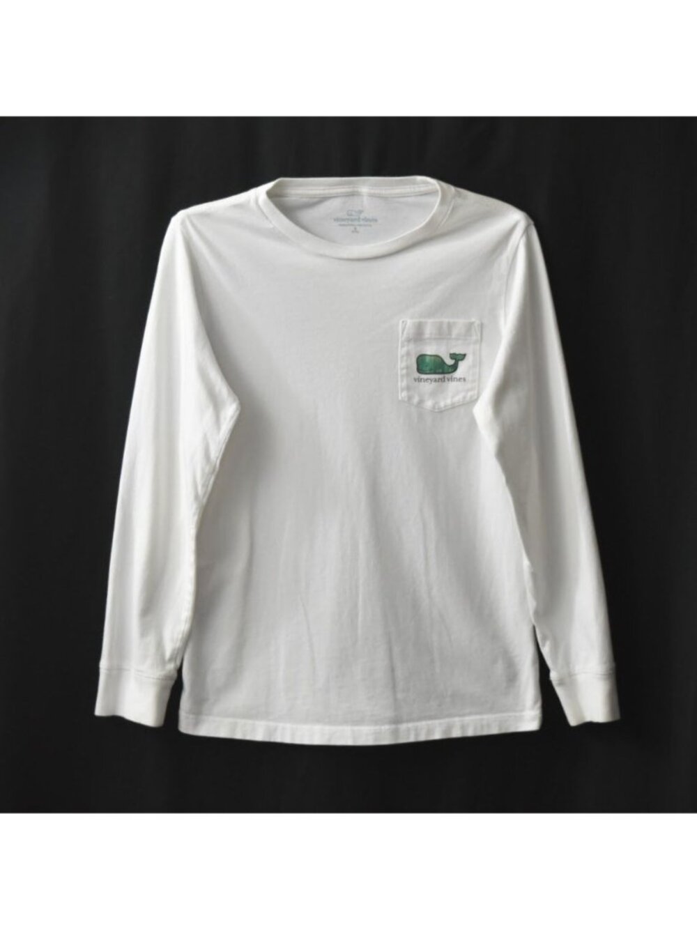 Vineyard Vines Graphic Gridiron Whale Pocket T Shirt Long Sleeve Football Small